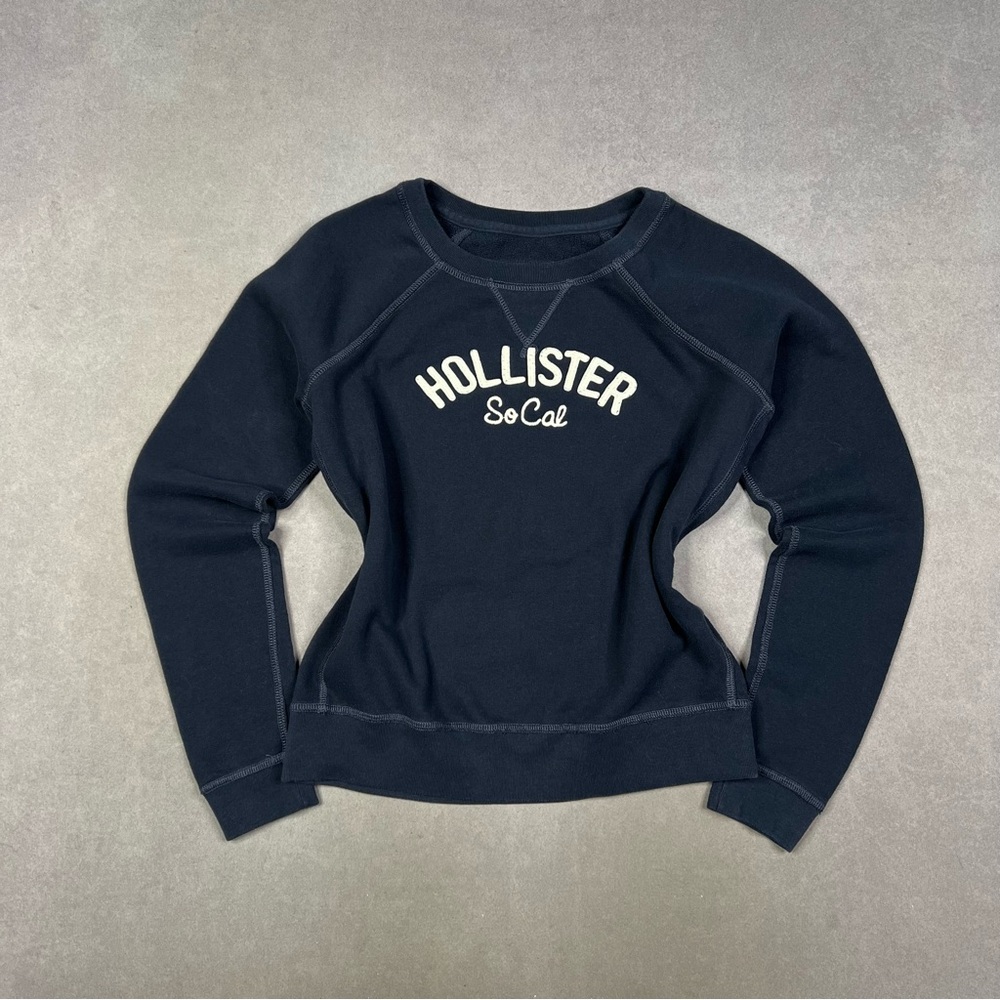 Hollister Navy Sweatshirt with SoCal Logo Y2K